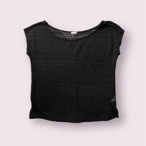 Garage Black Crochet Beach Top